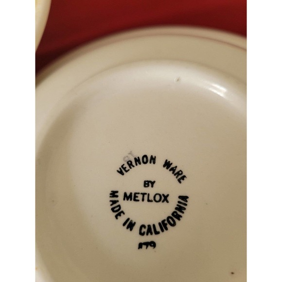 Vintage Metlox Poppytrail Serving Bowls Vernon Ware Della Robbia MCM - Picture 4 of 4